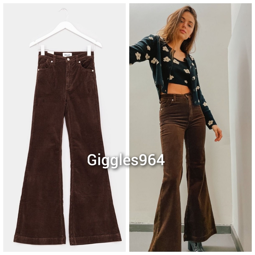 Rolla's East Coast Flare Corduroy Cord Jeans Brown